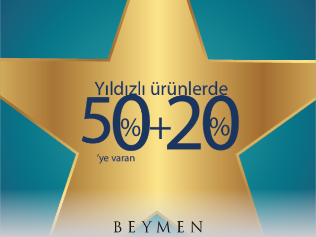 Beymen’lerde yıldızlı ürün alışverişlerinde %50 indirime ek %20 indirim!