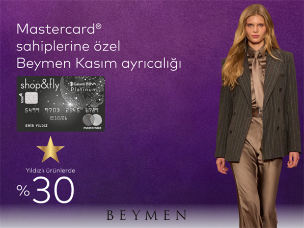 Mastercard logolu Shop&Fly kredi kartlarına özel Beymen’de %30 Kelebek indirimi!