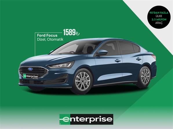 Enterprise’da Ford Focus dizel otomatik 1.589 TL’den kiralama ayrıcalığı!